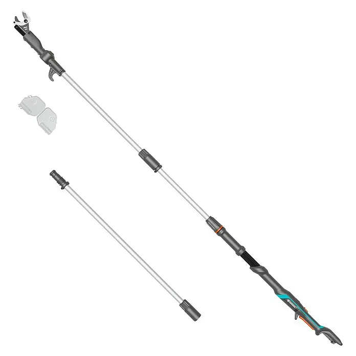 Gardena Power for All 18V Baumschere HighCut - 18 V, Ohne Akku, Max. Aststärke: 28 mm, Länge: 360 cm - Gardena Akku-Hochentaster TCS Li-18/20 mit Teleskopstiel und auswechselbarem Akku für flexible Baumpflege.