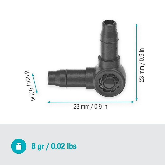Gardena Micro-Drip L-spojnica za crijevo  (Promjer priključka: 4,6 mm, 10 Kom., Plastika) | BAUHAUS