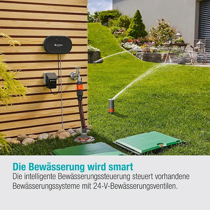 Gardena Smart system Bewässerungssteuerung - Batteriebetrieben, 3 -tlg., Passend für: Alle Gardena smart system Erweiterungen - Gardena Smart Bewässerungssteuerung für intelligente Bewässerungssysteme mit 24-V-Ventilen.