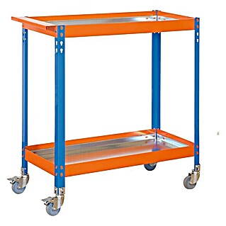 Simonrack Carro de taller Metalic (L x An x Al: 40 x 90 x 103 cm, Metal, Azul/Naranja)