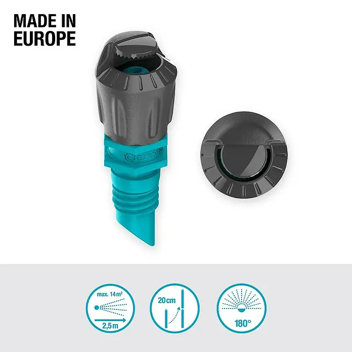 Gardena Micro-Drip Sprühdüse 180° - 5 Stk., 180 ° - Gardena Micro-Drip-System Sprühdüse für präzise Bewässerung mit bis zu 180° Sprühwinkel, ideal für kleine Gärten oder Beete.