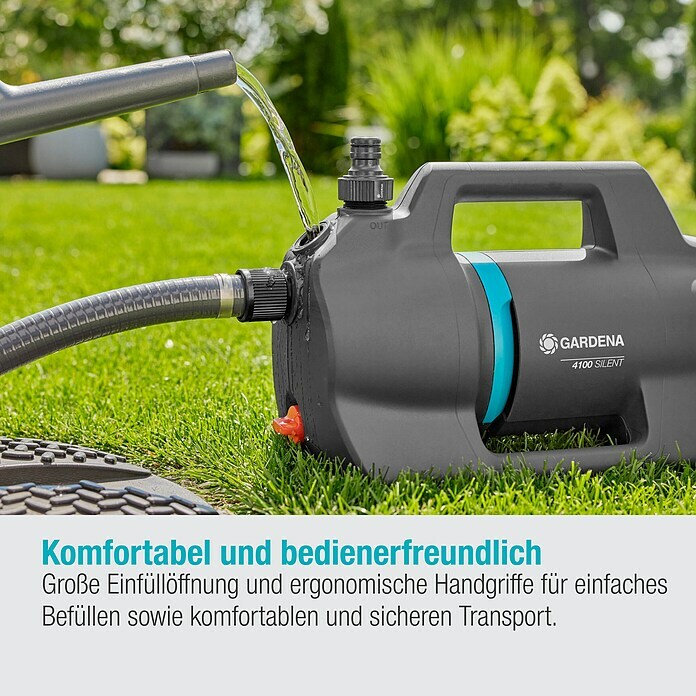 Gardena Gartenpumpen-Set 4100 Silent Saugschlauch (550 W, Max. Fördermenge: 4.100 l/h) | BAUHAUS