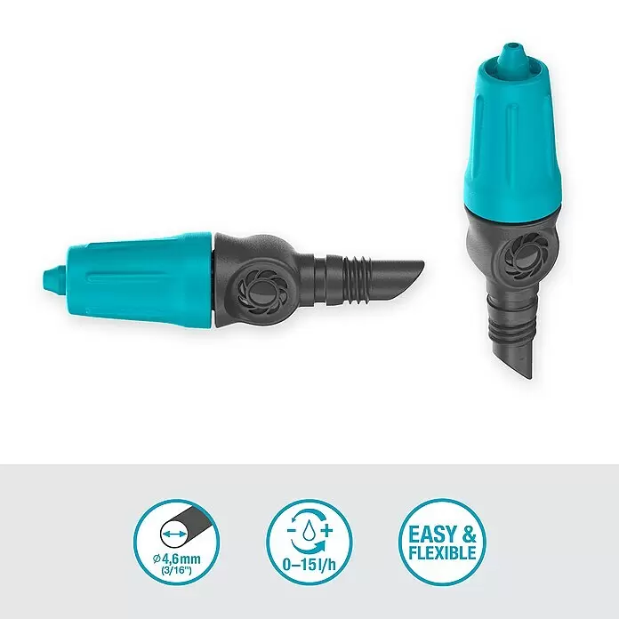 Gardena Micro-Drip Regulierbarer Endtropfer10 Stk., Max. Wasserdurchfluss: 15 l/h Info