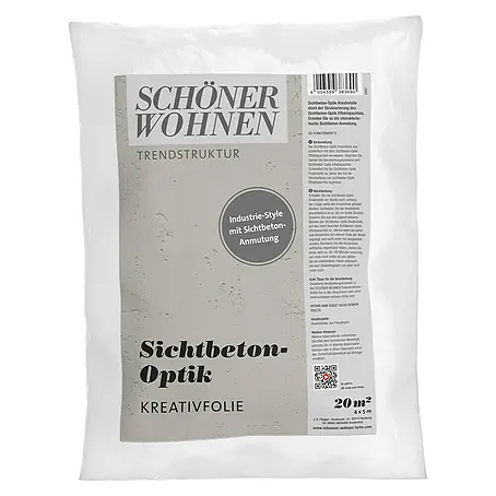 SCHÖNER WOHNEN-Farbe Trendstruktur Dekoputz-Zusatz Sichtbeton-Optik Kreativfolie