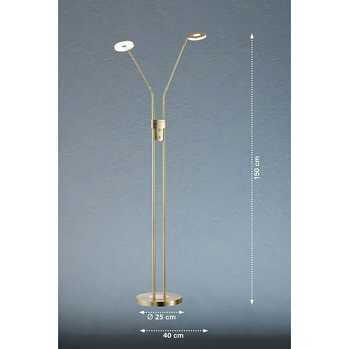 Fischer & Honsel Dent LED-Stehleuchte (12 W, Höhe: 150 cm, Messing, Mehrfarbig, 2 Stk.) | BAUHAUS