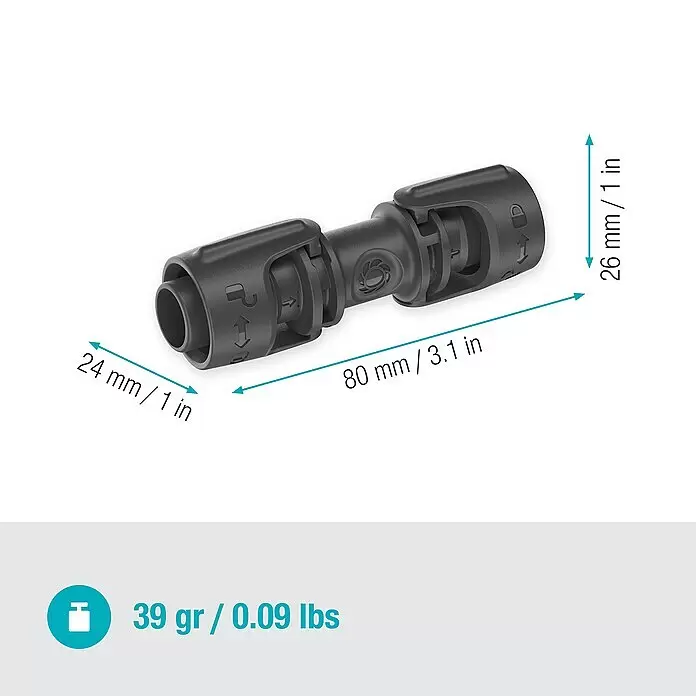 Gardena Micro-Drip Verbinder1/2" x 13 mm, 3 Stk.