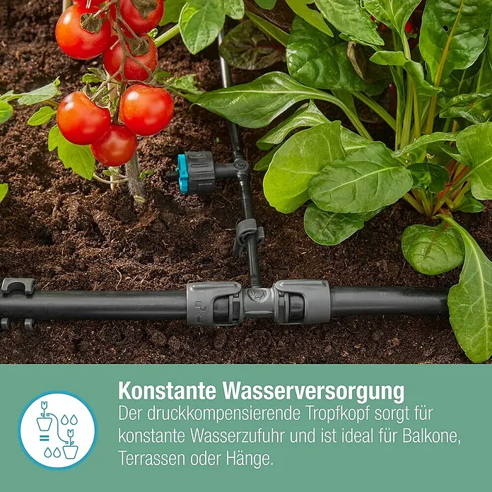 Gardena Micro-Drip Reihentropfer druckregulierend - 5 Stk., Max. Wasserdurchfluss: 8 l/h - Bewässerungssystem für Pflanzen.