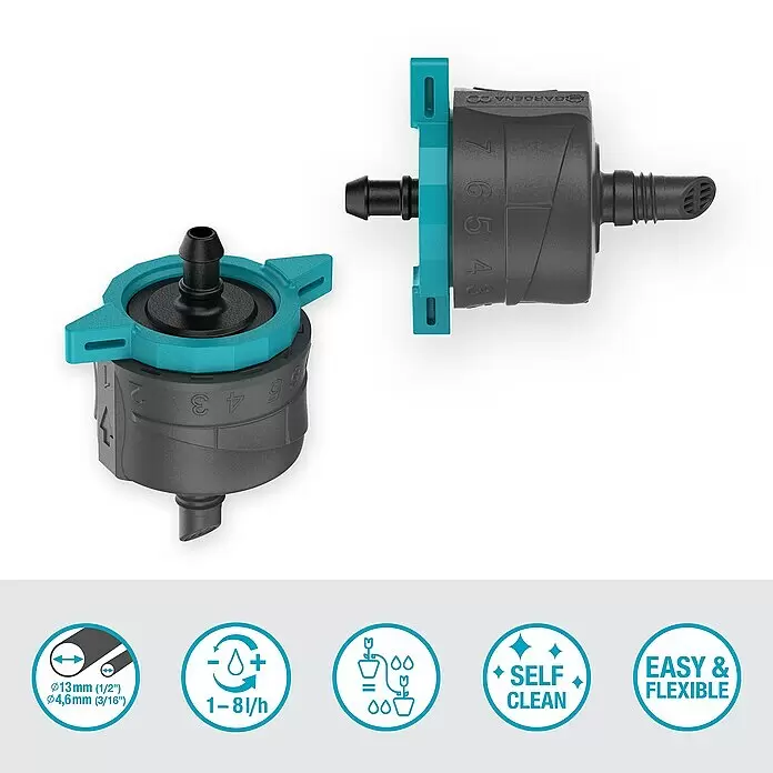 Gardena Micro-Drip Endtropfer druckregulierend5 Stk., Max. Wasserdurchfluss: 8 l/h Info