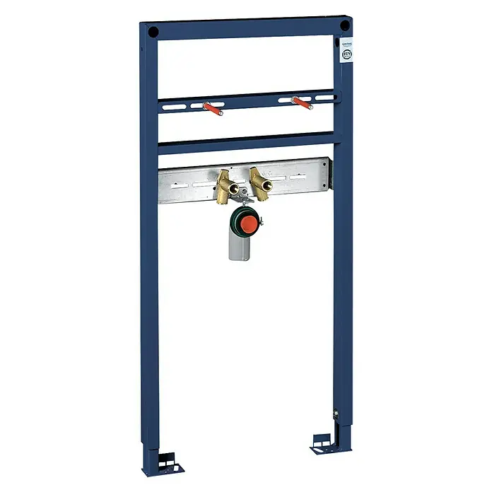 Grohe Rapid SL Waschtisch-Vorwandelement - 7,5 x 50 x 100 cm, Mit Armaturenanschluss, Pulverbeschichtet - Vorwandelement für Waschtisch von Grohe, ermöglicht eine sichere und einfache Installation von Wandarmaturen und bietet Stabilität.\n