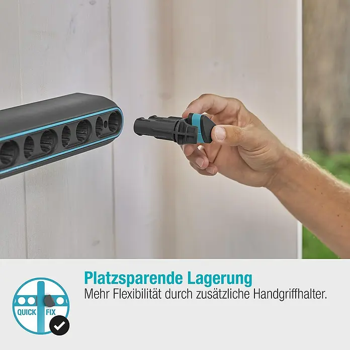Gardena Besenstielhalter Flex - 2 Stk. - Der Gardena Gerätehalter Flex ermöglicht eine platzsparende Lagerung von Gartengeräten und Zubehör. Einfache Montage durch QuickFix.