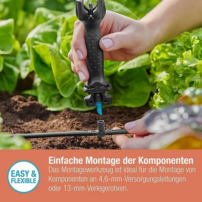 Gardena Micro-Drip Vorstecher - Passend für: Gardena Micro-Drip Artikel & Lochung des Verlegerohres, Kunststoff, Schwarz - Werkzeug zur einfachen Montage von 4,6-mm-Versorgungsleitungen oder 13-mm-Verlegerohren. Ideal für die Gartenbewässerung und spart Zeit.