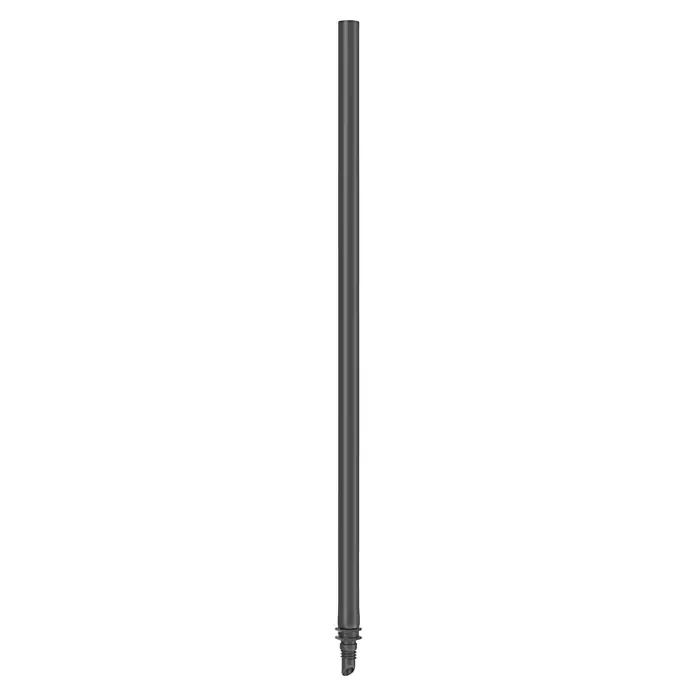 Gardena Micro-Drip Verlängerungsrohr für Sprühdosen - 5 Stk., Länge: 20 cm - Nahaufnahme eines schlanken, grauen Tintenpatronenbehälters mit einem leicht transparenten Boden auf schwarzem Hintergrund.