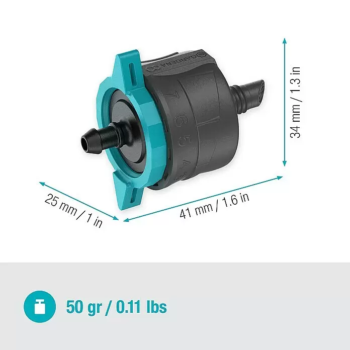 Gardena Micro-Drip Endtropfer druckregulierend5 Stk., Max. Wasserdurchfluss: 8 l/h Sketch