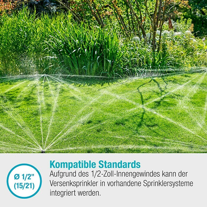 Gardena Sprinklersystem Turbinenversenkregner MD40 (Max. Regnerfläche: 40 m², Rasenbewässerung) | BAUHAUS