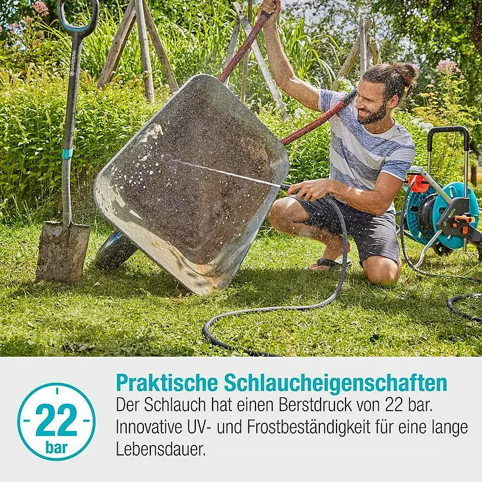Gardena Gartenschlauch Liano Life Set - 25 m, Schlauchdurchmesser: 13 mm - Der innovative Gardena Schlauch mit einem Berstdruck von 22 bar ist UV- und Frostbeständig für eine lange Lebensdauer.