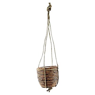Van der Leeden Plantenmand Balloon Stripe Rotan Hangmand (Brons, Ø x h: 18 x 16 cm)