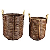 Van der Leeden Plantenmand Stripe Rotan (Brons, 2 st.) | BAUHAUS