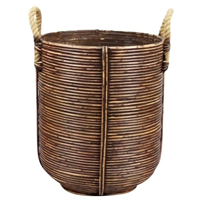 Van der Leeden Plantenmand Stripe Rotan (Brons, 2 st.) | BAUHAUS