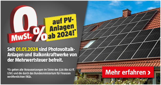 MwSt Befreiung Photovoltaik