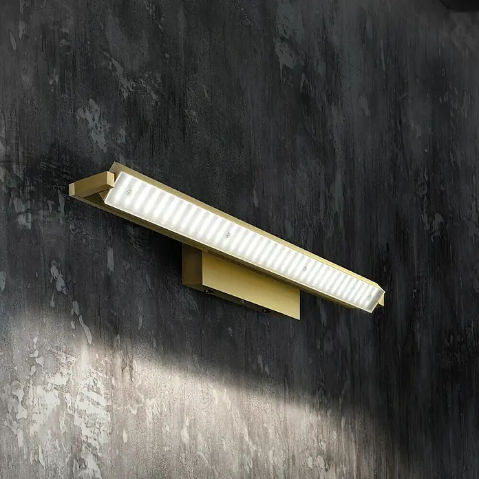 Fischer & Honsel LED-Wandleuchte Pare - 20 W, L x B x H: 10 x 60 x 10 cm, Messing, Mehrfarbig - Moderne Wandleuchte mit goldenem Rahmen und LED-Beleuchtung, die ein helles, effizientes Licht erzeugt und eine elegante Atmosphäre schafft.