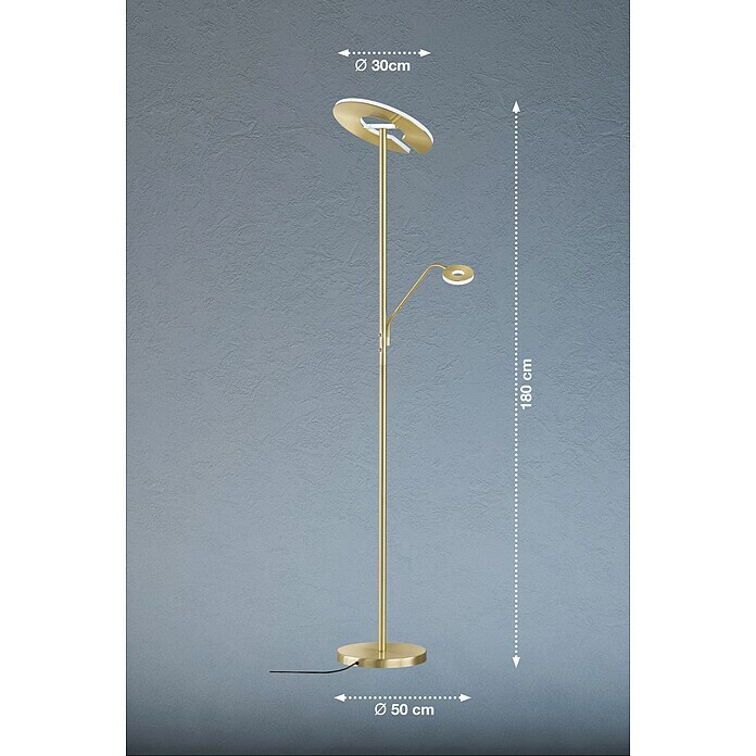 Fischer & Honsel Dent LED-Stehleuchte (45 W, Höhe: 180 cm, Messing, Mehrfarbig, 2 Stk.) | BAUHAUS