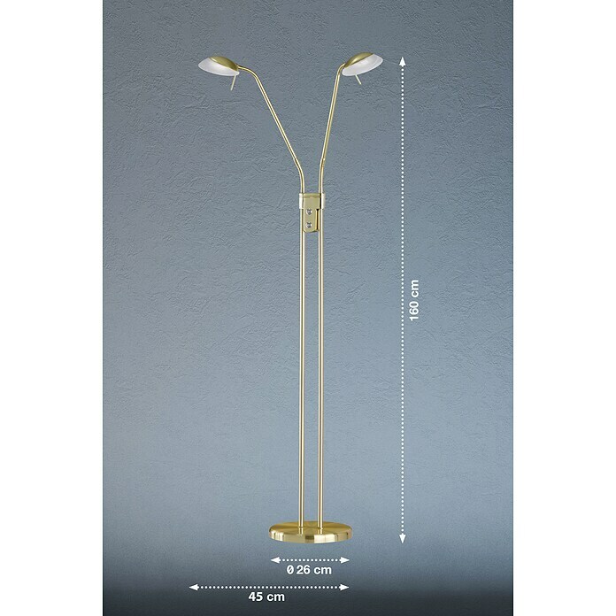 Fischer & Honsel Pool LED-Stehleuchte (10 W, Höhe: 160 cm, Messing, Mehrfarbig) | BAUHAUS