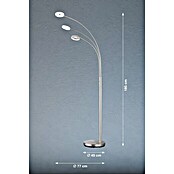 Fischer & Honsel Dent LED-Stehleuchte (22,5 W, Höhe: 185 cm, Nickel, Mehrfarbig, 3 Stk.) | BAUHAUS