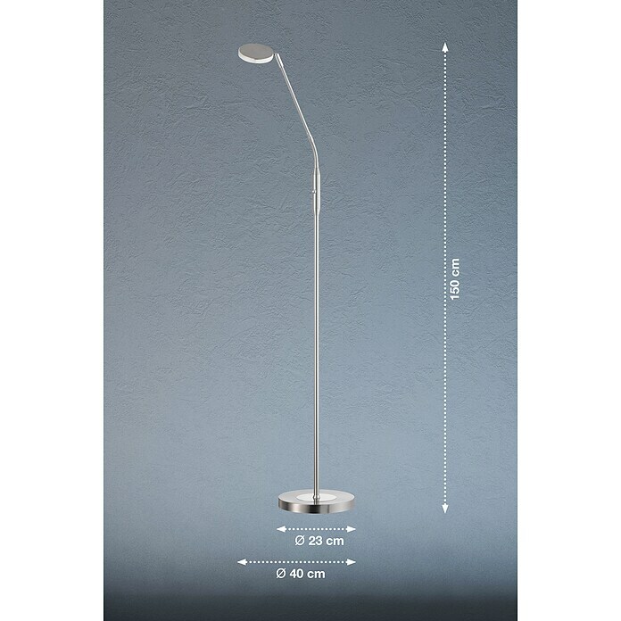 FHL easy Luna LED-Stehleuchte (6 W, Höhe: 150 cm, Nickel, Mehrfarbig, 1 Stk.) | BAUHAUS