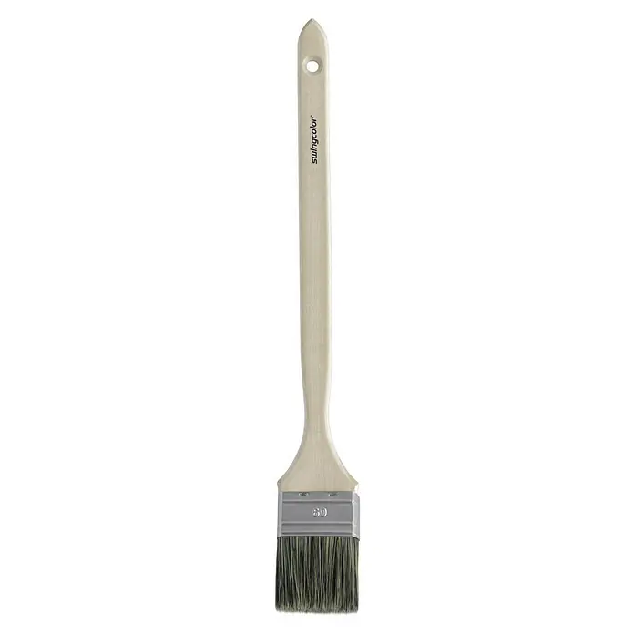 swingcolor Premium Fassadenstreicher - Breite Borsten: 60 mm, Mischborsten, Naturholz - Pinsel der Marke Swingcolor mit Holzgriff und grauen Borsten zum Auftragen von Farbe auf Oberflächen, geeignet für Malerarbeiten.