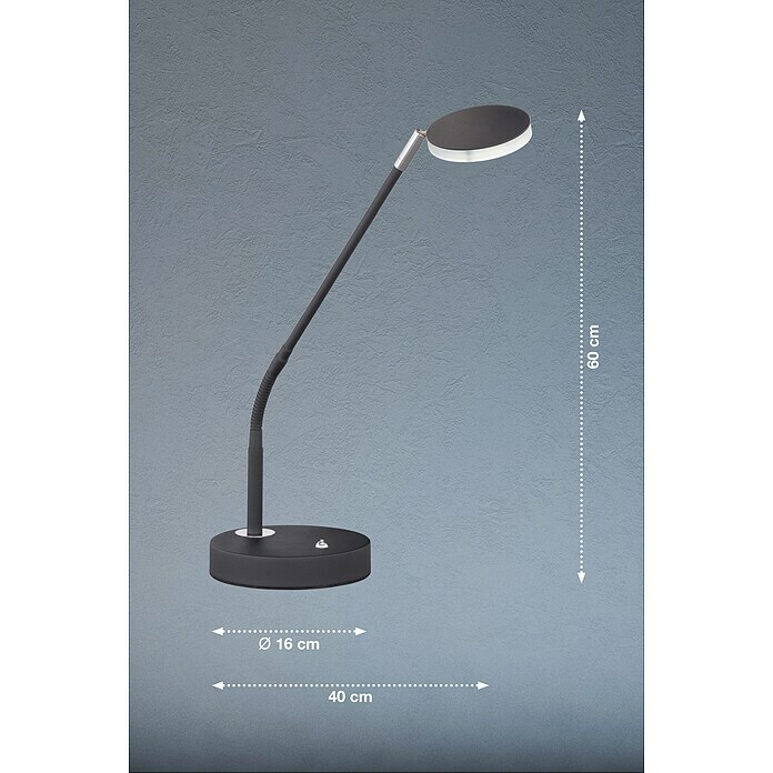 FHL easy Luna LED-Tischleuchte (6 W, L x B x H: 16 x 16 x 60 cm, Sandschwarz, Mehrfarbig) | BAUHAUS