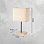 FHL easy Tischleuchte Kate (25 W, L x B x H: 17 x 10 x 30 cm, Sandschwarz/Holz/Sand, Sand, E14) | BAUHAUS