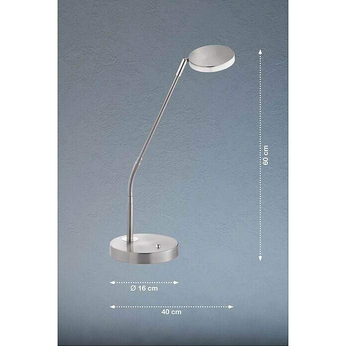 FHL easy Luna LED-Tischleuchte (6 W, L x B x H: 16 x 16 x 60 cm, Nickelfarben, Mehrfarbig) | BAUHAUS