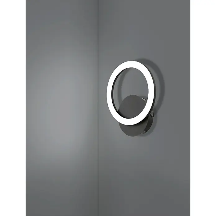 Eglo LED-Deckenleuchte PARRAPOS-Z - 12 W, L x B x H: 20 x 24 x 24 cm, Schwarz - Moderne Wandleuchte mit kreisförmigem Design und sanftem Lichtschein, ideal zur stilvollen Beleuchtung von Innenräumen.