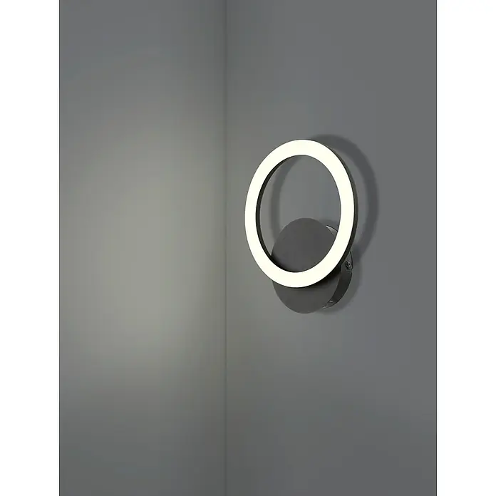 Eglo LED-Deckenleuchte PARRAPOS-Z - 12 W, L x B x H: 20 x 24 x 24 cm, Schwarz - Moderne runde LED-Wandleuchte in Grau. Schafft eine angenehme Atmosphäre und ein stilvolles Ambiente in jedem Raum.