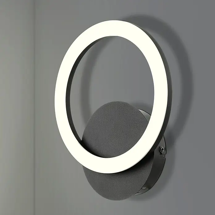 Eglo LED-Deckenleuchte PARRAPOS-Z - 12 W, L x B x H: 20 x 24 x 24 cm, Schwarz - Moderne LED-Wandleuchte mit einem kreisförmigen Design, das ein helles, indirektes Licht erzeugt und eine elegante Atmosphäre schafft.