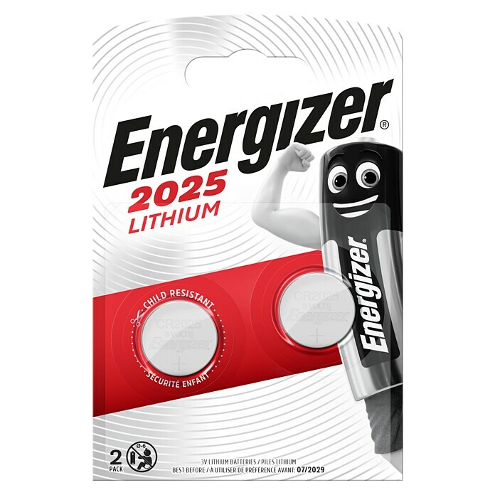 Energizer Pila de botón (CR2025, 3 V, 2 uds.)
