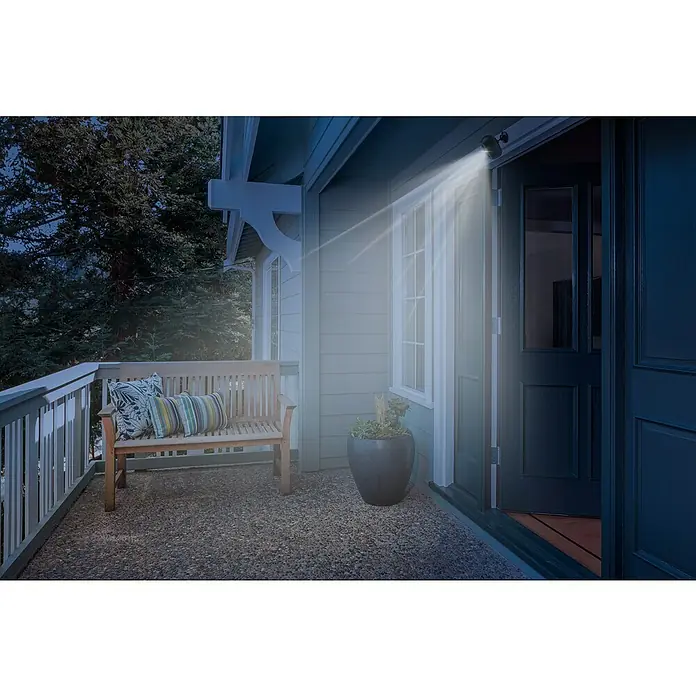 Garza Smart Home Cámara de vigilancia solar Dalia 200 - Negro, Ángulo de detección: 140 ° - Toma exterior del reflector con sensor de movimiento que ilumina la casa, brindando seguridad y comodidad.\n