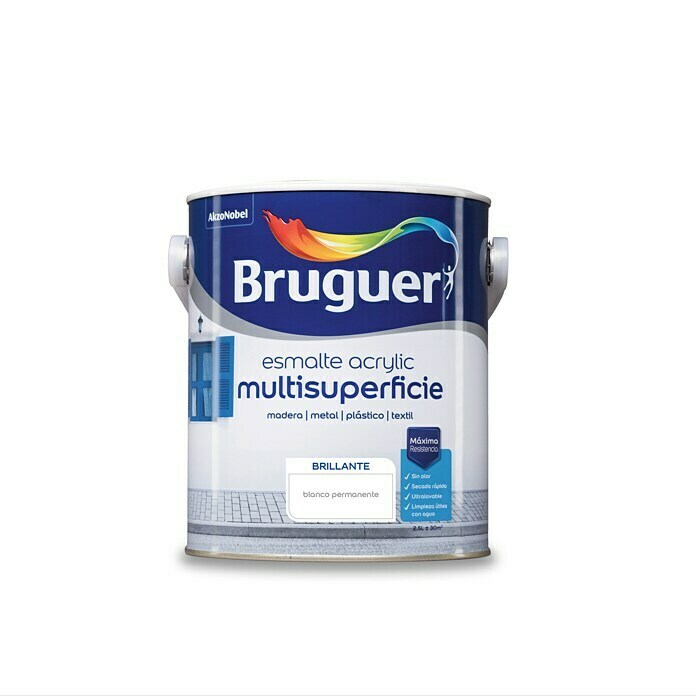 Bruguer Esmalte de color Acrylic multisuperficie (Blanco, 2,5 l, Brillante)