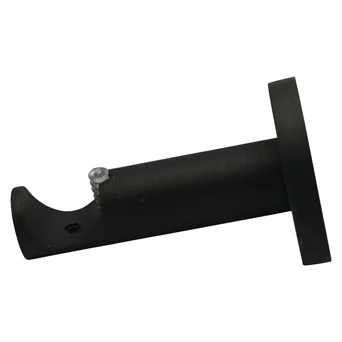 Expo Ambiente Träger Function - Eisenoptik-brush, Geeignet für: Gardinenstangen Ø 20 mm, 7,8 cm - Schwarze Langhantelablage zur Wandmontage. Praktisches Zubehör für Fitnessstudios und Heimtraining, ideal zur platzsparenden Aufbewahrung.