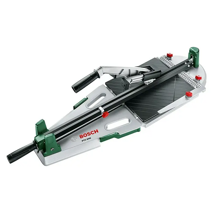 Bosch Fliesenschneider PTC 640 - Max. Schnittlänge: 640 mm - Bosch PTC 640 Fliesenschneider für präzise Schnitte. Ideal zum Zuschneiden von Fliesen bis 640 mm Länge mit hoher Genauigkeit.