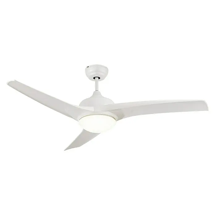 Arte confort Ventilador de techo Cascais - Blanco, 132 cm, 30 W, Blanco cálido - Ventilador de techo blanco con tres aspas e iluminación integrada, diseñado para una estética y funcionalidad modernas.