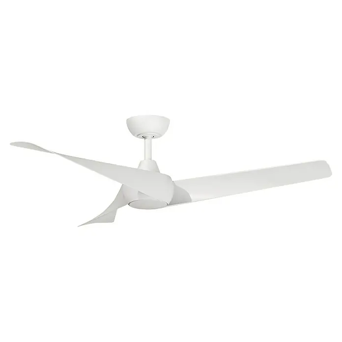 Arte confort Ventilador de techo Doha - Blanco, 132 cm, 35 W, Blanco cálido - El ventilador de techo blanco con sus aspas curvas proporciona una refrigeración agradable y una estética moderna en la habitación.