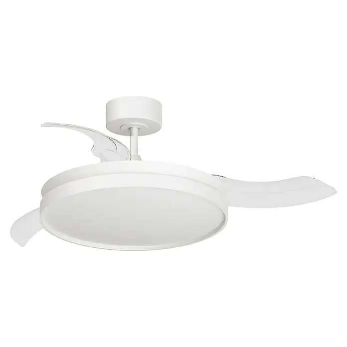 Arte confort Ventilador de techo Cairo - Blanco, 112 cm, 35,8 W, Blanco cálido - Lámpara de techo blanca moderna con ventilador integrado. El diseño minimalista encaja perfectamente en cualquier habitación y proporciona una refrigeración confortable.