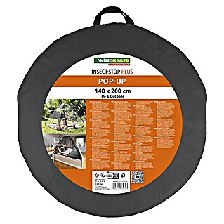 Windhager Moskitonetz Insect Stop Plus Pop-Up (L x B: 200 x 140 cm, Anthrazit)