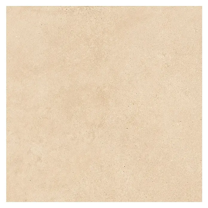 Feinsteinzeugfliese Big Sand - 60 x 60 cm, Beige, Matt - Nahaufnahme einer quadratischen Fliese mit einer subtilen, sandfarbenen Textur, ideal für moderne Innenräume.