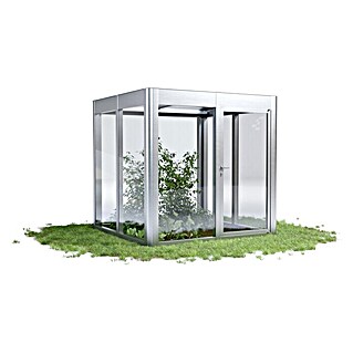 SunElements Gewächshaus SunGarden Infinity 2.2 (Außenmaß inkl. Dachüberstand (B x T): 233 x 233 cm, Material Seitenwand: Kunststoff, 6 mm, Alu-Natur)