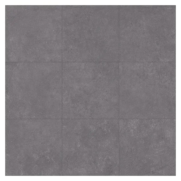 Feinsteinzeugfliese Big Midnight - 60 x 60 cm, Anthrazit, Matt - Nahaufnahme von Bodenfliesen in einem eleganten Grauton, die ein modernes und stilvolles Ambiente schaffen.\n