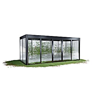 SunElements Gewächshaus Select 5.2 (Außenmaß inkl. Dachüberstand (B x T): 548 x 233 cm, Material Seitenwand: Kunststoff, 10 mm, Anthrazit-Metallic)