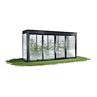 SunElements Gewächshaus Select 4.1 (Außenmaß inkl. Dachüberstand (B x T): 443 x 128 cm, Material Seitenwand: Kunststoff, 10 mm, Anthrazit-Metallic)