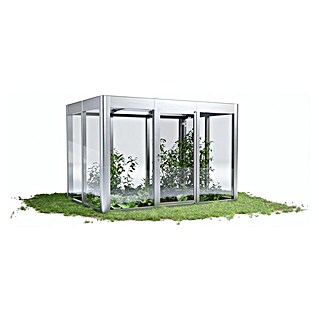 SunElements Gewächshaus SunGarden Infinity 3.2 (Außenmaß inkl. Dachüberstand (B x T): 338 x 233 cm, Material Seitenwand: Kunststoff, 6 mm, Alu-Natur)